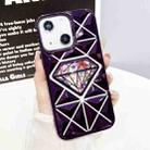 For iPhone 13 Diamond Electroplated Diamond Paper Phone Case(Purple) - 1