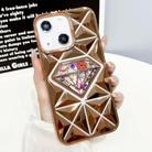 For iPhone 13 Diamond Electroplated Diamond Paper Phone Case(Gold) - 1
