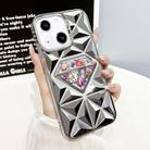 For iPhone 13 Diamond Electroplated Diamond Paper Phone Case(Silver) - 1