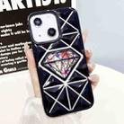 For iPhone 13 Diamond Electroplated Diamond Paper Phone Case(Black) - 1