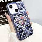 For iPhone 13 Diamond Electroplated Diamond Paper Phone Case(Blue) - 1