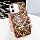For iPhone 12 Diamond Electroplated Diamond Paper Phone Case(Gold) - 1
