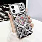 For iPhone 12 Diamond Electroplated Diamond Paper Phone Case(Silver) - 1