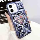 For iPhone 12 Diamond Electroplated Diamond Paper Phone Case(Blue) - 1
