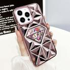 For iPhone 12 Pro Max Diamond Electroplated Diamond Paper Phone Case(Pink) - 1