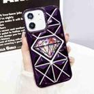 For iPhone 11 Diamond Electroplated Diamond Paper Phone Case(Purple) - 1