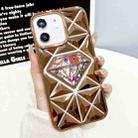 For iPhone 11 Diamond Electroplated Diamond Paper Phone Case(Gold) - 1