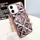 For iPhone 11 Diamond Electroplated Diamond Paper Phone Case(Pink) - 1