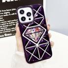 For iPhone 14 Pro Max Diamond Electroplated Diamond Paper Phone Case(Purple) - 1