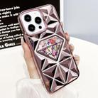 For iPhone 14 Pro Max Diamond Electroplated Diamond Paper Phone Case(Pink) - 1