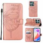 For Honor X6a Embossed Butterfly Leather Phone Case(Rose Gold) - 1