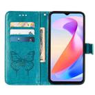 For Honor X6a Embossed Butterfly Leather Phone Case(Blue) - 3