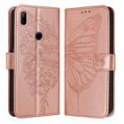 For Honor 9X Global / Huawei P Smart Z Embossed Butterfly Leather Phone Case(Rose Gold) - 1