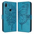 For Honor 9X Global / Huawei P Smart Z Embossed Butterfly Leather Phone Case(Blue) - 1