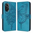 For Honor 50 SE / Huawei Nova 9 SE Embossed Butterfly Leather Phone Case(Blue) - 1