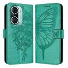 For Honor 60 Pro Embossed Butterfly Leather Phone Case(Green) - 1