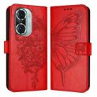 For Honor 60 Pro Embossed Butterfly Leather Phone Case(Red) - 1