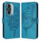 For Honor 60 Pro Embossed Butterfly Leather Phone Case(Blue) - 1