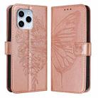 For Honor 60 SE Embossed Butterfly Leather Phone Case(Rose Gold) - 1