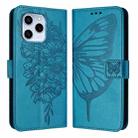 For Honor 60 SE Embossed Butterfly Leather Phone Case(Blue) - 1