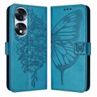 For Honor 70 Pro Embossed Butterfly Leather Phone Case(Blue) - 1