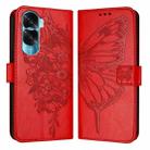 For Honor 90 Lite / X50i Embossed Butterfly Leather Phone Case(Red) - 1