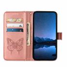 For Honor 90 Pro Embossed Butterfly Leather Phone Case(Rose Gold) - 3