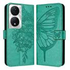 For Honor 90 Smart/X7b 4G/X7b 5G Embossed Butterfly Leather Phone Case(Green) - 1