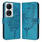 For Honor 90 Smart/X7b 4G/X7b 5G Embossed Butterfly Leather Phone Case(Blue) - 1