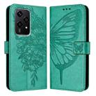 For Honor 200 Lite Global Embossed Butterfly Leather Phone Case(Green) - 1