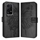 For Honor 200 Lite Global Embossed Butterfly Leather Phone Case(Black) - 1