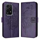 For Honor 200 Lite 5G Global Embossed Butterfly Leather Phone Case(Dark Purple) - 1