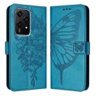 For Honor 200 Lite Global Embossed Butterfly Leather Phone Case(Blue) - 1