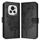 For Honor Magic6 5G Global Embossed Butterfly Leather Phone Case(Black) - 1