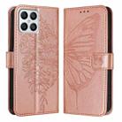 For Honor X8 4G / X30i / Play6T Pro Embossed Butterfly Leather Phone Case(Rose Gold) - 1