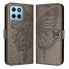 For Honor X8 5G / 70 Lite / X6 / X6s Embossed Butterfly Leather Phone Case(Grey) - 1