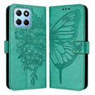 For Honor X8 5G / 70 Lite / X6 / X6s Embossed Butterfly Leather Phone Case(Green) - 1