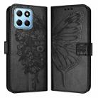 For Honor X8 5G / 70 Lite / X6 / X6s Embossed Butterfly Leather Phone Case(Black) - 1