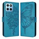 For Honor X8 5G / 70 Lite / X6 / X6s Embossed Butterfly Leather Phone Case(Blue) - 1