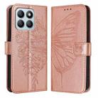 For Honor X8b Embossed Butterfly Leather Phone Case(Rose Gold) - 1