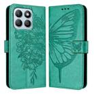 For Honor X8b Embossed Butterfly Leather Phone Case(Green) - 1