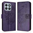 For Honor X8b Embossed Butterfly Leather Phone Case(Dark Purple) - 1