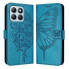 For Honor X8b Embossed Butterfly Leather Phone Case(Blue) - 1