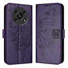 For Honor X30 5G/X9 4G/X9 5G Embossed Butterfly Leather Phone Case(Dark Purple) - 1