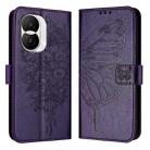 For Honor X40i Embossed Butterfly Leather Phone Case(Dark Purple) - 1