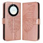 For Honor X40 / X9a / Magic5 Lite Embossed Butterfly Leather Phone Case(Rose Gold) - 1