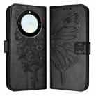 For Honor X40 / X9a / Magic5 Lite Embossed Butterfly Leather Phone Case(Black) - 1