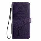 For Honor 200 Embossed Butterfly Leather Phone Case(Dark Purple) - 3