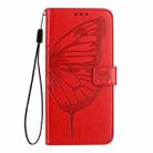 For Honor 200 Embossed Butterfly Leather Phone Case(Red) - 3