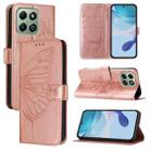 For Honor X6b Embossed Butterfly Leather Phone Case(Rose Gold) - 1